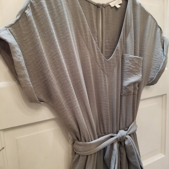 Mystree Jade Green Pantsuit Romper Overalls w/ Pocket & Belt - Picture 5 of 7